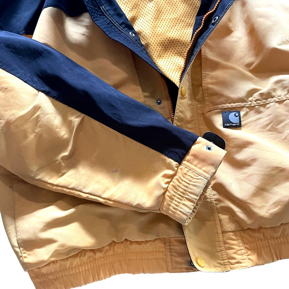 CARHARTT Workshield J105 Men's Size 2XL? Black Yellow Hooded Pockets Jacket VTG - Picture 11 of 11